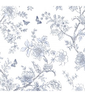 FH37539 - Farmhouse Living Wallpaper by Norwall -Butterfly Toile
