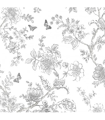 FH37540 - Farmhouse Living Wallpaper by Norwall -Butterfly Toile