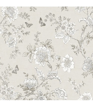 FH37541 - Farmhouse Living Wallpaper by Norwall -Butterfly Toile