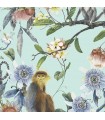 G67957 - Organic Textures Wallpaper by Patton-Tropical Floral with Monkeys