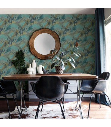 3118-12632 - Birch and Sparrow Wallpaper by Chesapeake-Range Mountains