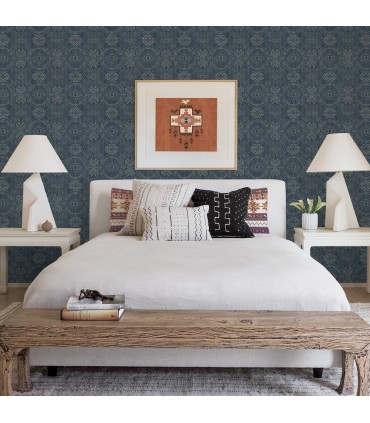 3118-12661 - Birch and Sparrow Wallpaper by Chesapeake-Java Medallion