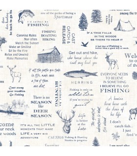 3118-01474 - Birch and Sparrow Wallpaper by Chesapeake-North Hills Camping Quotes