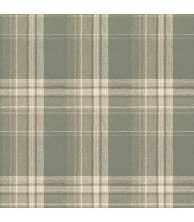 3118-12673 - Birch and Sparrow Wallpaper by Chesapeake-Saranac Flannel Plaid