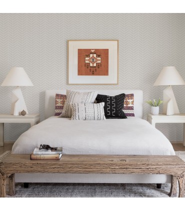 3118-25095 - Birch and Sparrow Wallpaper by Chesapeake-Bison Herringbone