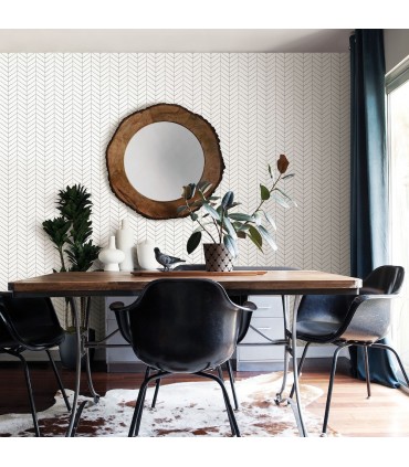 3118-25097 - Birch and Sparrow Wallpaper by Chesapeake-Bison Herringbone