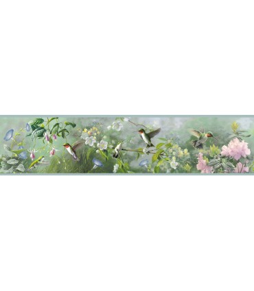 3118-48531B - Birch and Sparrow Wallpaper by Chesapeake-Ruby Garden Border