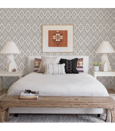 3118-12714 - Birch and Sparrow Wallpaper by Chesapeake-Ganado Ikat