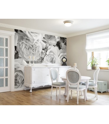 WALS0206 - Ohpopsi Wallpaper Mural-Grey Petals-Roses