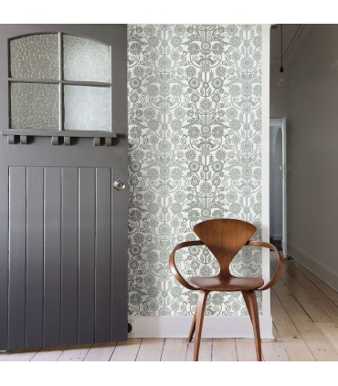 2821-25107 - Folklore Wallpaper by A Street Prints - Lovebirds Folk Stripe