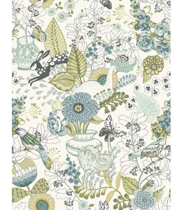2821-12803 - Folklore Wallpaper by A Street Prints - Whimsy Fauna