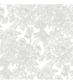 2901-25412 - Perennial Wallpaper by A Street-Birds of Paraside Breeze Floral