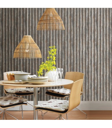 2922-22333 - Trilogy Wallpaper by A Street-Kirkland Corrugated Metal