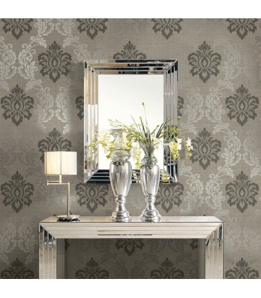 2765-BW40101 - GeoTex Wallpaper by Kenneth James-Adela Twill Damask