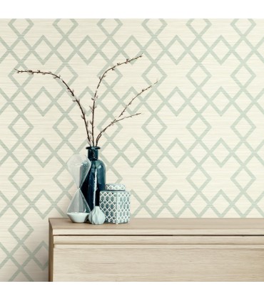 2765-BW40404 - GeoTex Wallpaper by Kenneth James-Vana Woven Diamond