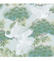 AF6589 - Tea Garden Wallpaper by Ronald Redding-Sprig and Heron