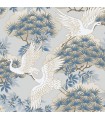 AF6591 - Tea Garden Wallpaper by Ronald Redding-Sprig and Heron