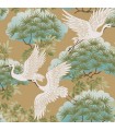 AF6594 - Tea Garden Wallpaper by Ronald Redding-Sprig and Heron