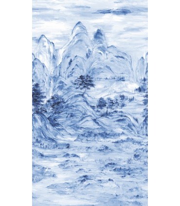 AF6598M - Tea Garden Wallpaper by Ronald Redding-Misty Mountain Mural