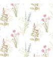 AB42445 - Flourish Wallpaper by Norwall-Painterly Flowers