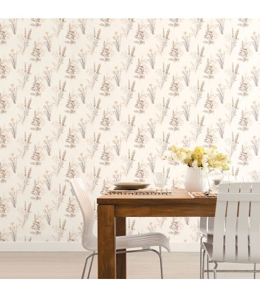 AB42446 - Flourish Wallpaper by Norwall-Painterly Flowers