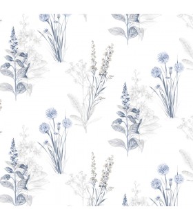 AF37716 - Flourish Wallpaper by Norwall-Painterly Flowers