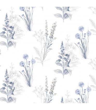 AF37716 - Flourish Wallpaper by Norwall-Painterly Flowers