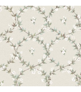 AF37745 - Flourish Wallpaper by Norwall-Floral Laurel