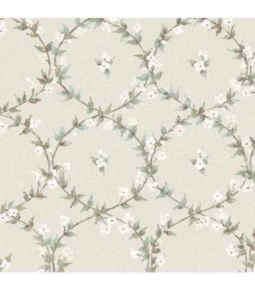 AF37745 - Flourish Wallpaper by Norwall-Floral Laurel