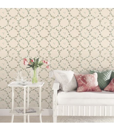 AF37745 - Flourish Wallpaper by Norwall-Floral Laurel