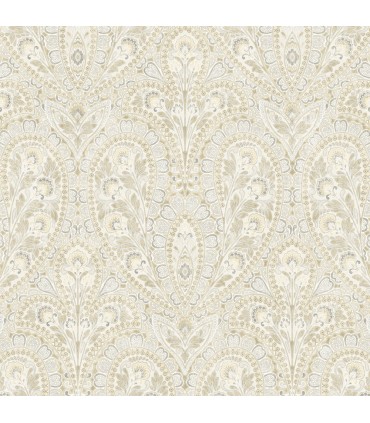 AF37730 - Flourish Wallpaper by Norwall-Paisley Print