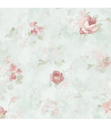 AB42417 - Flourish Wallpaper by Norwall-Watercolor Flowers