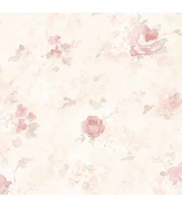 AB27661 - Flourish Wallpaper by Norwall-Watercolor Flowers