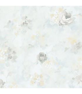 AF37709 - Flourish Wallpaper by Norwall-Watercolor Flowers