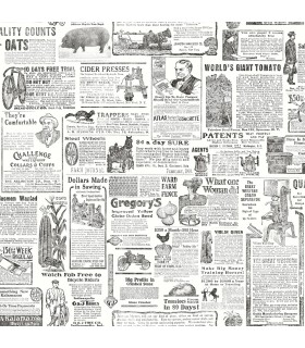 3119-13081 - Kindred Wallpaper by Chesapeake-Underwood Vintage Newspaper