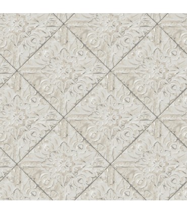 3119-13094 - Kindred Wallpaper by Chesapeake-Brandi Metallic Faux Tile