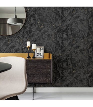 2927-00105 - Polished Metallic Wallpaper by Brewster-Titania Marble Texture