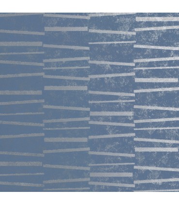 2927-10604 - Polished Metallic Wallpaper by Brewster-Luminescence Abstract Stripe