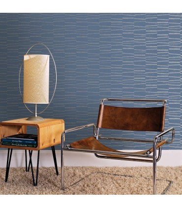 2927-10604 - Polished Metallic Wallpaper by Brewster-Luminescence Abstract Stripe