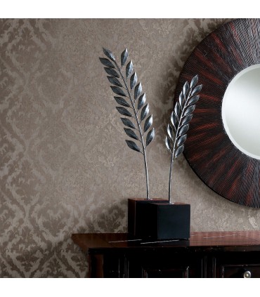 2927-20102 - Polished Metallic Wallpaper by Brewster-Lyra Damask