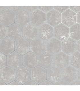 2927-00401 - Polished Metallic Wallpaper by Brewster-Starling Honeycomb