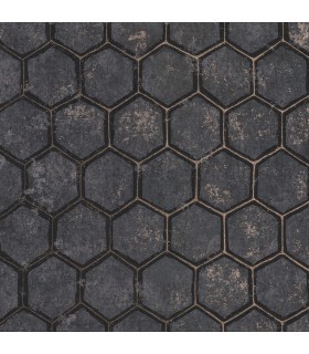 2927-00403 - Polished Metallic Wallpaper by Brewster-Starling Honeycomb