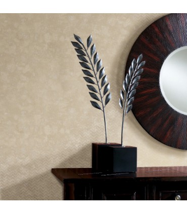 2927-00603 - Polished Metallic Wallpaper by Brewster-Luna Distressed Chevron