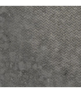2927-00601 - Polished Metallic Wallpaper by Brewster-Luna Distressed Chevron