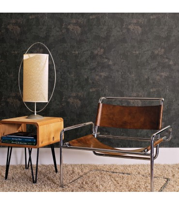 2927-11002- Polished Metallic Wallpaper by Brewster-Jet Charcoal Texture