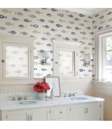3120-12043 - Sanibel Sun Kissed Wallpaper by Chesapeake-Key West Sea Fish