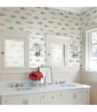 3120-12044 - Sanibel Sun Kissed Wallpaper by Chesapeake-Key West Sea Fish