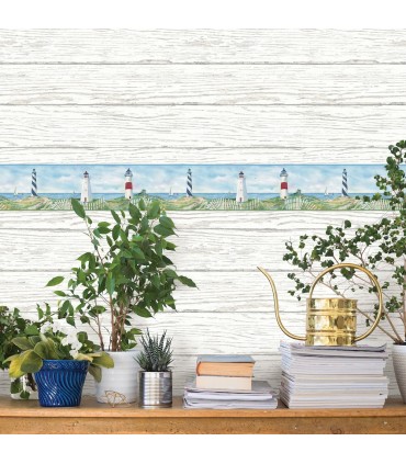 3120-46071B - Sanibel Sun Kissed Wallpaper by Chesapeake-Eugene Lighthouse