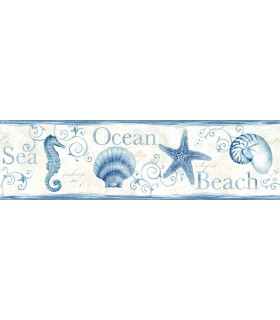 3120-53561B - Sanibel Sun Kissed Wallpaper by Chesapeake-Island Bay Starfish Border