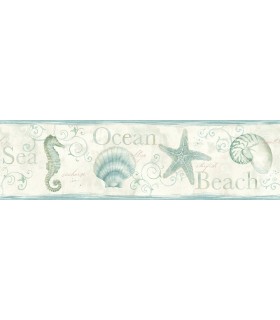 3120-53562B - Sanibel Sun Kissed Wallpaper by Chesapeake-Island Bay Starfish Border
